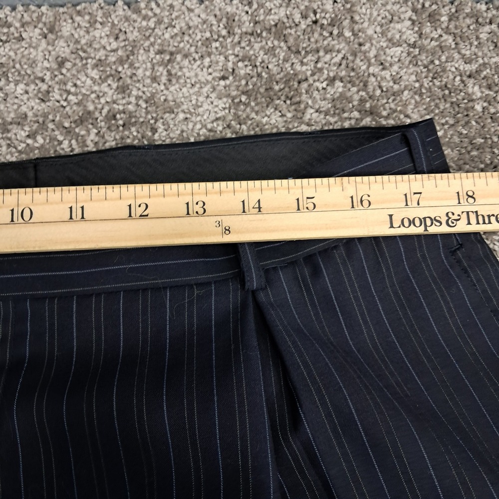Jean John Mens Wool Pinstripe Suit 3-Button Blazer Pleated Cuffed Pants 36x32 - Picture 14 of 16